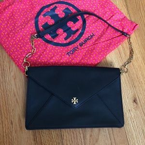 Tory Burch saffiano leather envelope clutch
